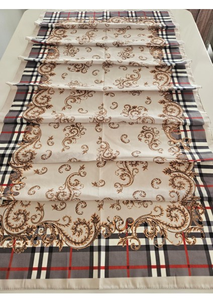 Krem ve Gri Tonlarında Desenli Soft Şal fiyatları