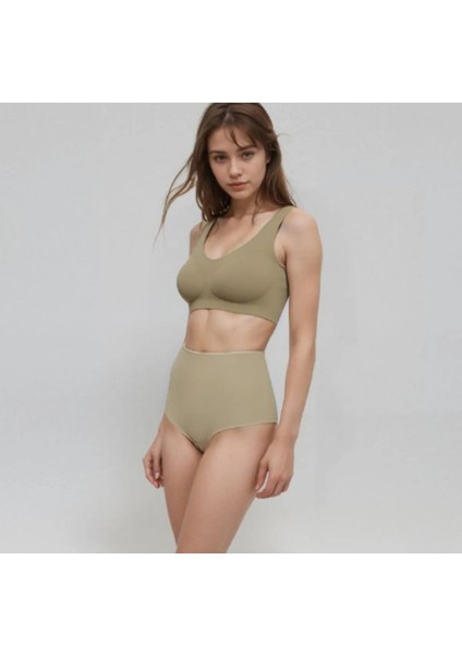 Lazer Kesim Çıkarılabilir Pedli 2 Adet Yeşil & 2 Adet Pembe Bralet Sporcu Sütyen LL.01.S00.U1.T2.LL2