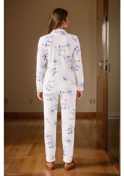 Kadın Ev Giyim Gömlek Yaka Pamuklu 2'li Krem Pijama Takımı LL.PC88.K83.D01 fiyatları