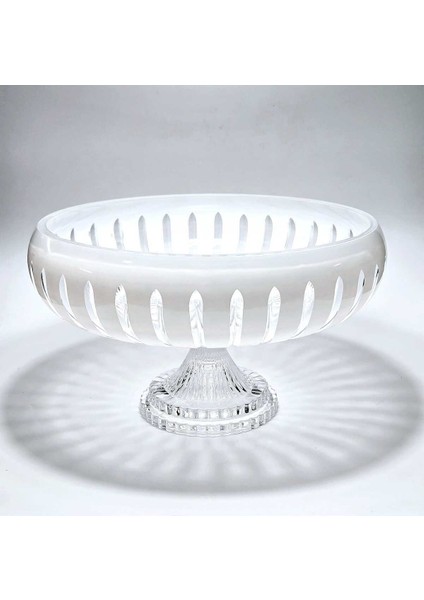 El Yapımı Kesme Kristal Vertical Desen 28 cm Dekoratif Sunumluk Ayaklı Sofra Sunum Kasesi fiyatları