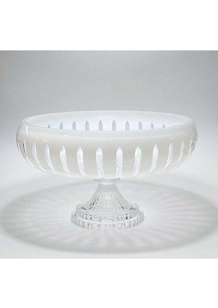 El Yapımı Kesme Kristal Vertical Desen 28 cm Dekoratif Sunumluk Ayaklı Sofra Sunum Kasesi indirimleri