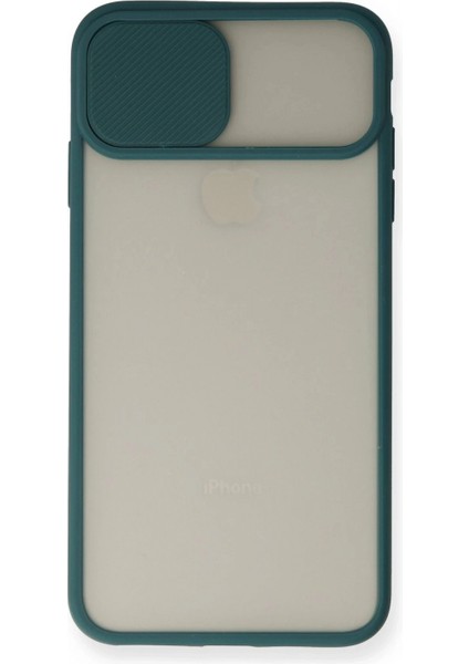 iPhone Xs Max Kılıf Palm Buzlu Kamera Sürgülü Silikon - Yeşil (K95) fiyatları