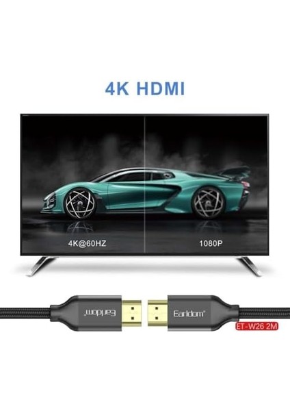 4K Ultra Hd Altın Uçlu Hasır HDMI Kablo, 3 Metre fiyatları