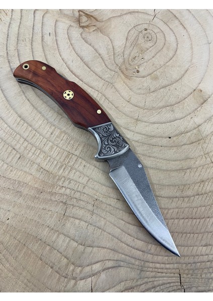 Özel Gravür Işlemeli N690 Çelik Sırttan Kilitli Çakı Kamp ve Doğa Bıçağı Erkekler Için Hediye