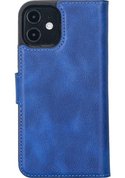 Apple iPhone 12 Pro Uyumlu Deri Cüzdanlı Kılıf Okyanus Mavi modelleri