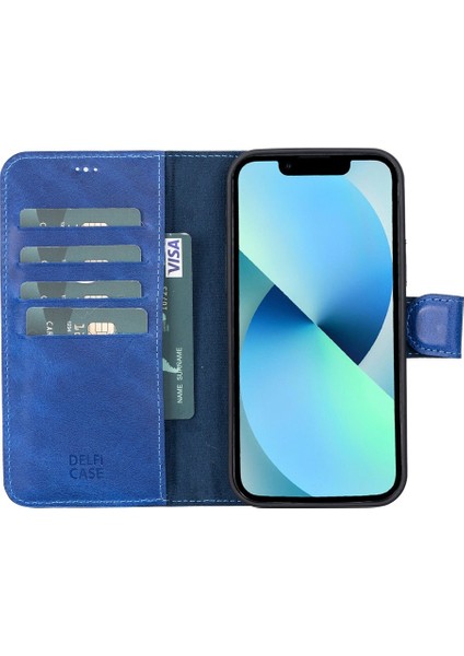 Apple iPhone 12 Pro Uyumlu Deri Cüzdanlı Kılıf Okyanus Mavi fırsatları