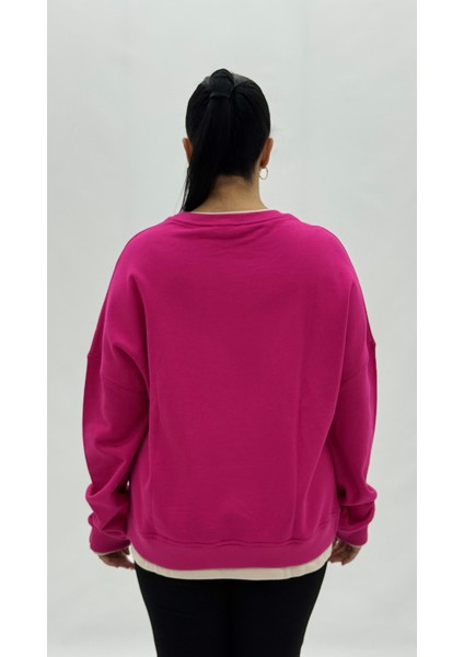 Büyük Beden Pamuklu Uzun Kollu Oversize Kadın Sweat fırsatları