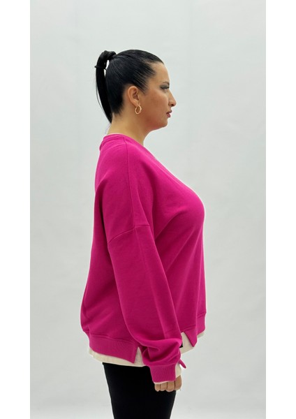 Büyük Beden Pamuklu Uzun Kollu Oversize Kadın Sweat indirimleri