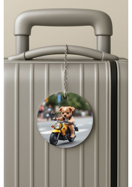 Pleksi Zincirli Bavul Etiketi Seyahat Tatil Için Tasarım Valiz Etiketi Cix Köpek