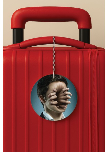 Desenli Baskılı Pleksi Zincir Aparatlı Bavul Etiketi Valiz Etiketi 3D Digital1