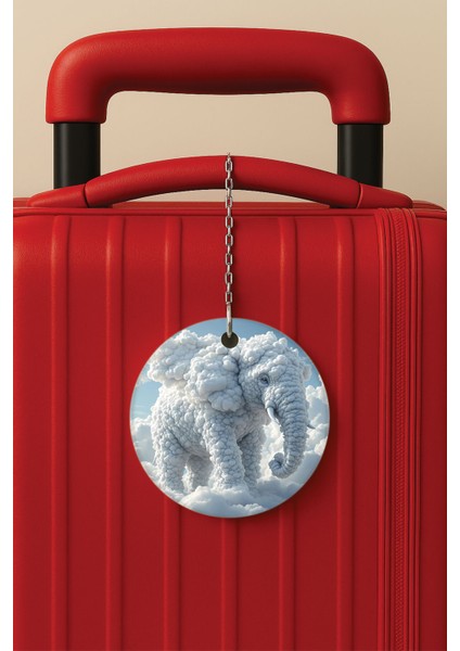 Desenli Baskılı Pleksi Zincir Aparatlı Bavul Etiketi Valiz Etiketi Animasyon