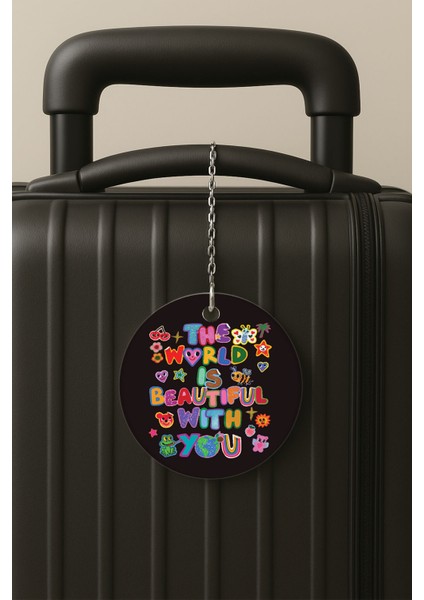 Beautiful Desenli Uv Baskılı Pleksi Bavul Etiketi Seyahat Tatil Valiz Etiketi