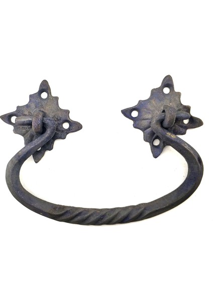 Antika Tarz Dekoratif Pirinç Kazan Kulbu - 90X130 Mm, Oksit