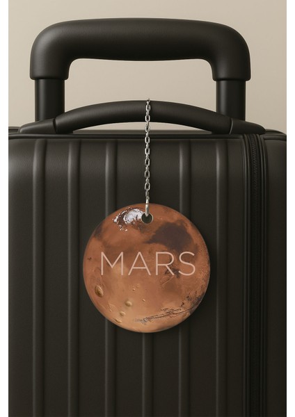 Mars Desenli Uv Baskılı Pleksi Bavul Etiketi Seyahat Tatil Valiz Etiketi