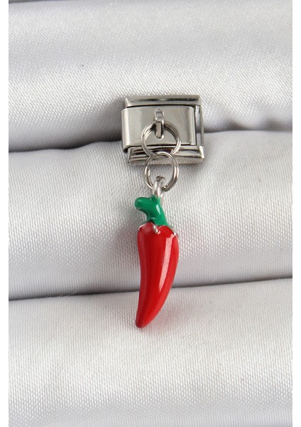 316L Çelik Gümüş Renk Kapya Biber Model Nomination Charm - TJ-BC1488