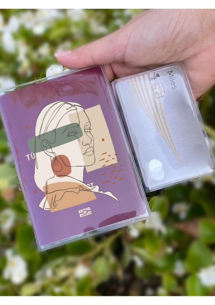 Beauty Desenli Universal Şeffaf Pasaport Kılıfı Model Tüm Ülke Pasaportlarına Uygun