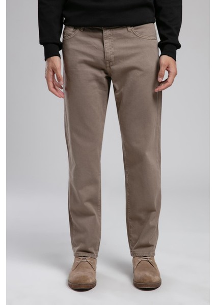 Ricky Yüksek Bel Düz Kesim Düz Paça Bej Erkek Pantolon fiyatları
