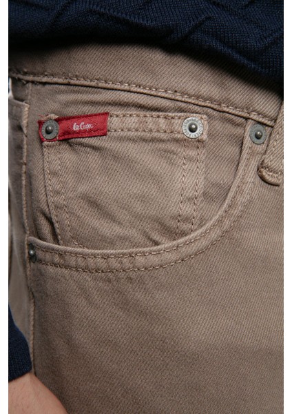 Ricky Yüksek Bel Düz Kesim Düz Paça Bej Erkek Pantolon fırsatları