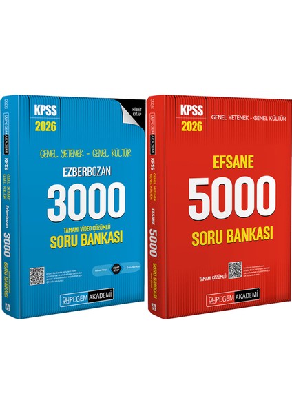 2026 Kpss Efsane 5000 Tamamı Çözümlü Soru Bankası - 2026 Kpss Ezberbozan 3000 Soru