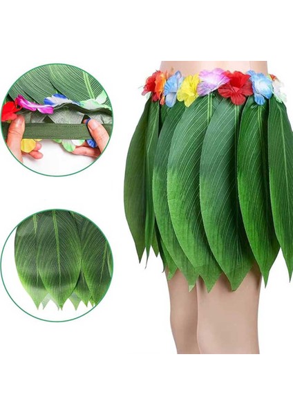 Tropikal Esintili Hawaii Yapraklı Parti Eteği Yetişkin Boy