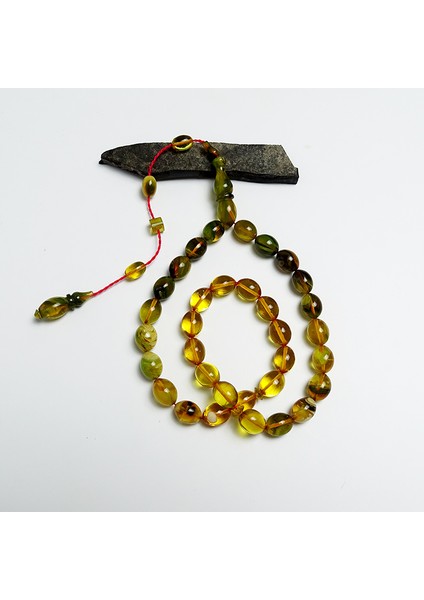 Renk Süzmesi Bol Hareli Ateş Kehribarı Tesbih