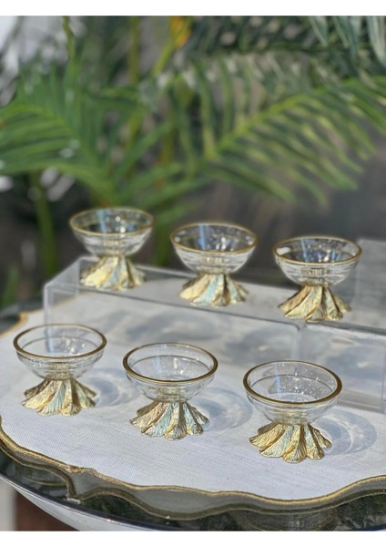 6 Lı Lüx Kahve Yanı Mini Lokumluk Şekerlik Sosluk Reçellik Çerezlik Kase