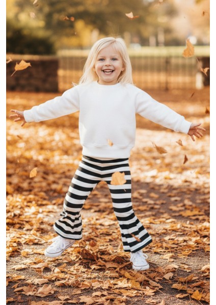 KIZ ÇOCUK ÇİZGİLİ TAYT / LACİVERT modelleri