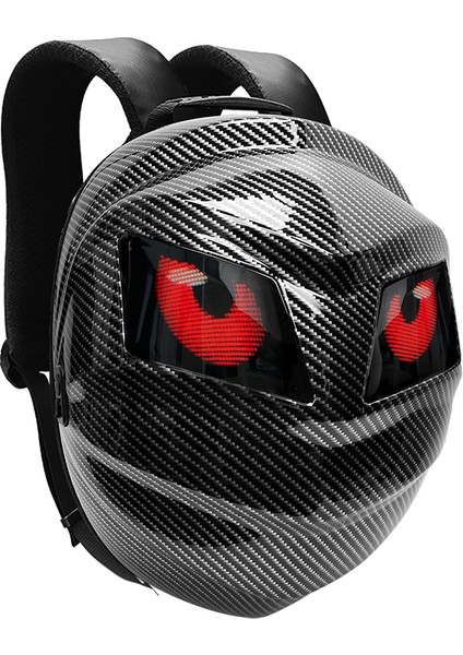 Karbon Fiber LED Gözlü Akıllı Sırt Çantası – Sert Kasa, USB Şarj Girişli, Işıklı Teknolojik Çanta indirimleri