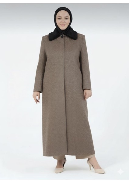 Bengül Kadın Büyük Beden Astarlı Tesettür Kaşe Manto fırsatları