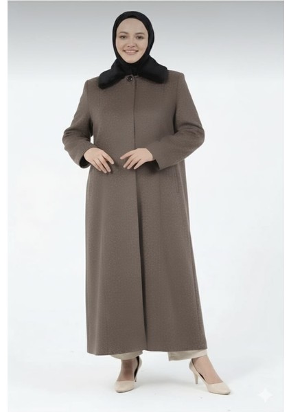 Bengül Kadın Büyük Beden Astarlı Tesettür Kaşe Manto indirimleri