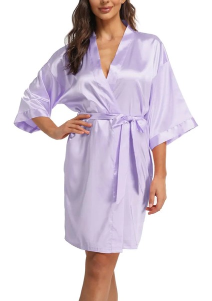 Kadın Saten Belden Bağlamalı Sabahlık LL.N1.I0.LA.002