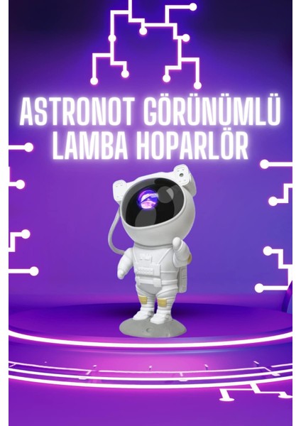 bulurum astronot şeklinde bluetooth hoparlör gökyüzü kumandalı aydınlatma lamba