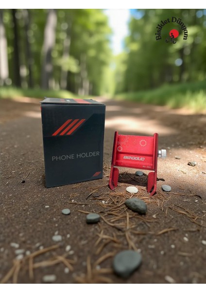 360° Dönebilen Bisiklet & Scooter Telefon Tutucu Kırmızı Renkli
