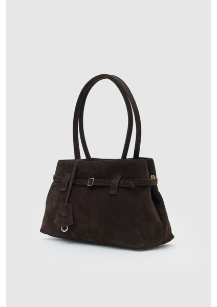 Suvea Kahve Süet Hakiki Deri Omuz Çantası fiyatları