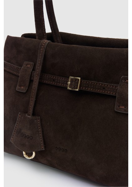 Suvea Kahve Süet Hakiki Deri Omuz Çantası fırsatları