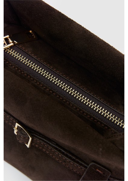 Suvea Kahve Süet Hakiki Deri Omuz Çantası indirimleri