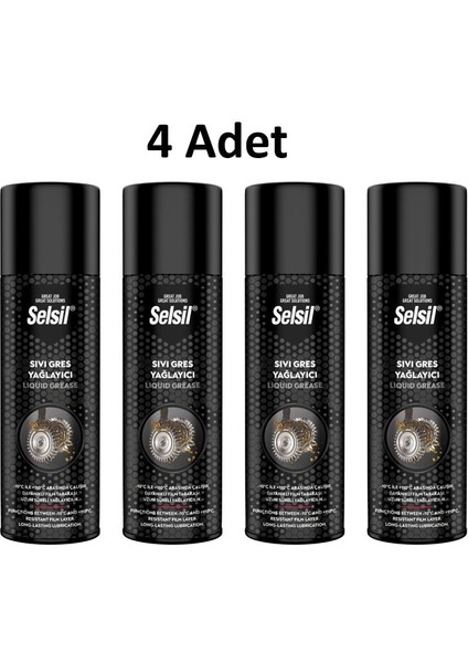 Selsil Sıvı Gres Yağlama Spreyi 500ML 4 Adet