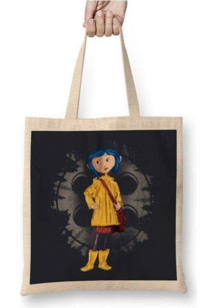 Coraline Bez Çanta Uzun Saplı Alışveriş Çantası Plaj Çantası