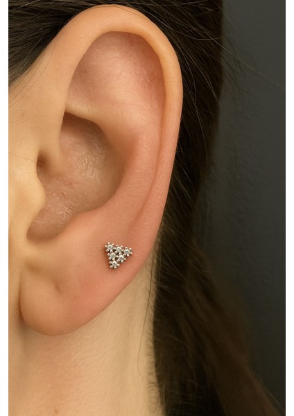 By Dilek Çetin Acessorry Çelik Üçgen Figürlü Kıkırdak Helix Tragus Piercing