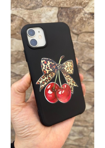 Iphone 11 Uyumlu Kiraz Leopar Fiyonk Desenli Silikon Darbe Emici Klasik Korumalı Rubber Kılıf 277 fırsatları