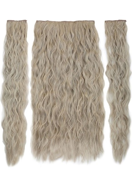 Fiber Sentetik Kabarık Dalgalı Yarım Ay + 2 Yan Çıt Çıt / Balköpüğü Platin Röfleli fiyatları