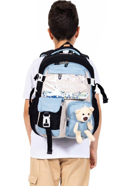 Ortopedik Lüks Kumaş Çok Gözlü Çocuk Ilkokul Sırt Çantası