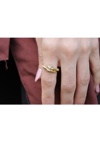 14 Ayar Altın Bvlgarı Model Taşlı Yüzük fiyatları