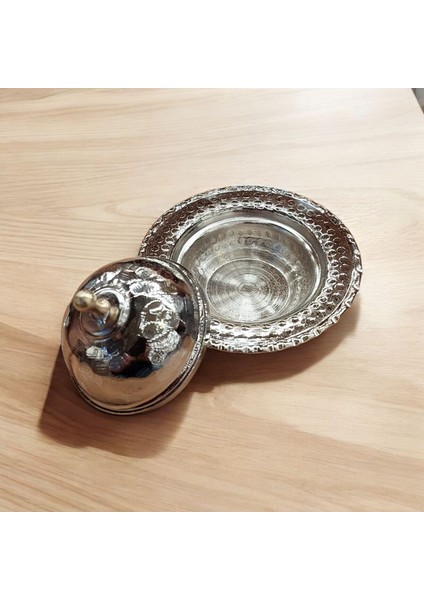 Bakır Lokumluk 7 cm Kahve Yanı Lokumluk Bakır Şekerlik Mini Boy Çekiç Dövmeli Lokumluk modelleri