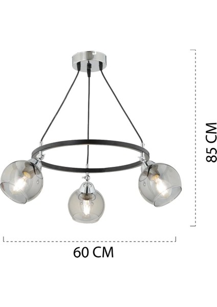 Flora 3'lü Krom Modern Çemberli Avize fırsatları