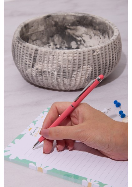 Kişiye Özel Pembe Tourch Pen Mavi Mürekkepli Düz Tükenmez Kalem