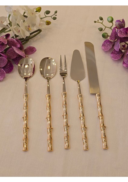 Bambu 5 Parça Servis Seti Gold