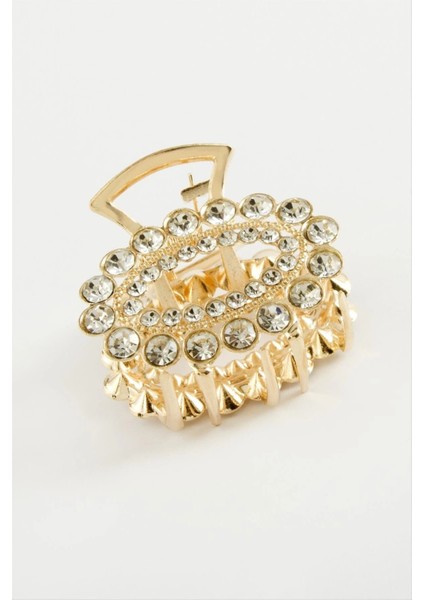 Oval Taşlı Metal Mandal Toka 4,5 cm