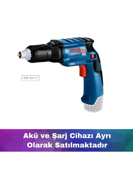 Gtb 12V-11 Akülü Alçıpan Vidalama (Solo) 0.601.9E4.002