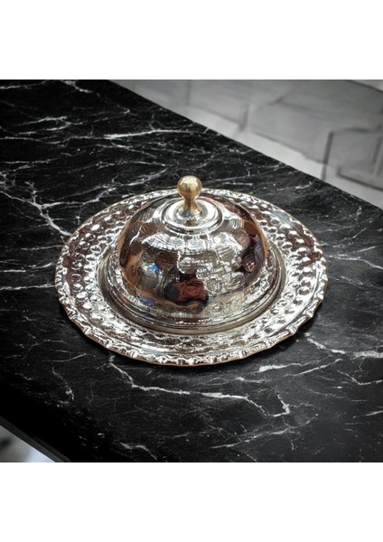 Bakır Lokumluk 7 cm Kahve Yanı Lokumluk Bakır Şekerlik Mini Boy Çekiç Dövmeli Lokumluk fırsatları